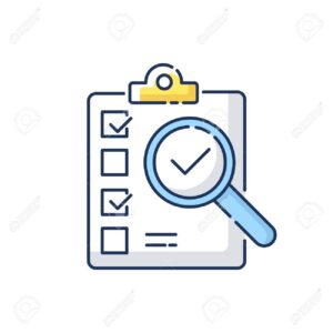 Inspection RGB color icon. Manufactured production quality control and certification test. Compliance form, clipboard with checklist isolated vector illustration